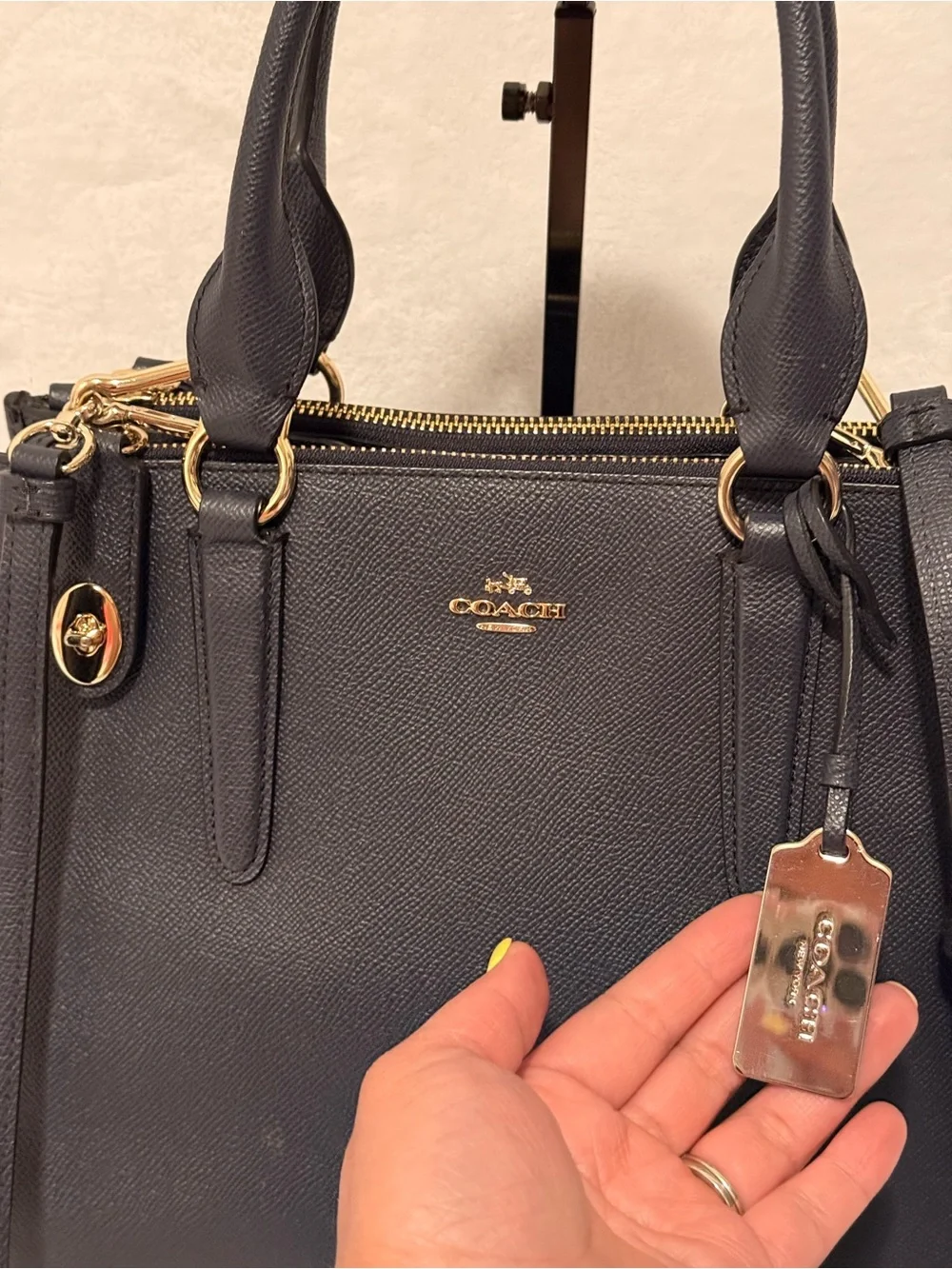 Coach Crosby Carryall in Black Leather with Removable Strap
